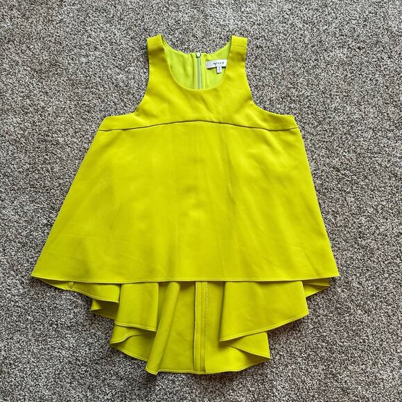 Milly lime green sleeveless high-low tank top size P - Picture 5 of 11
